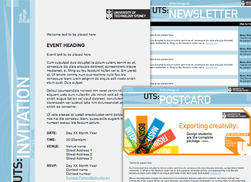 University of Technology Sydney - E-marketing template design and development