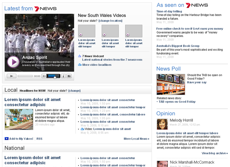 7 News - User experience design, Interaction design, Visual design