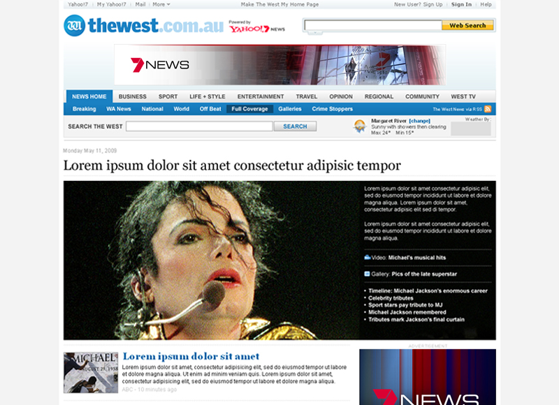 The West Australian - User experience design, Interaction design, Visual design