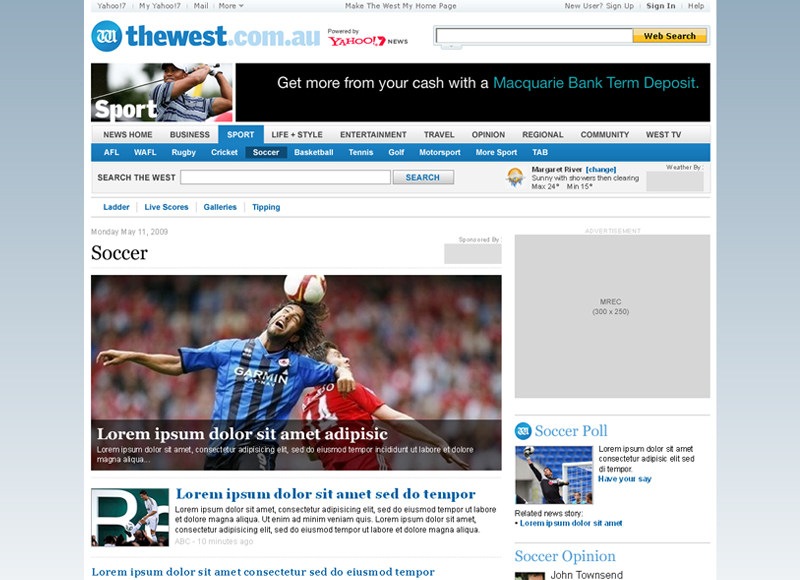 The West Australian - User experience design, Interaction design, Visual design