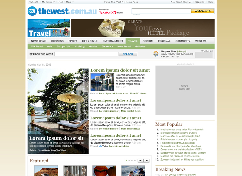 The West Australian - User experience design, Interaction design, Visual design