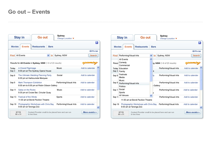 Yahoo!7 Frontpage - User experience design, Interaction design, Visual design