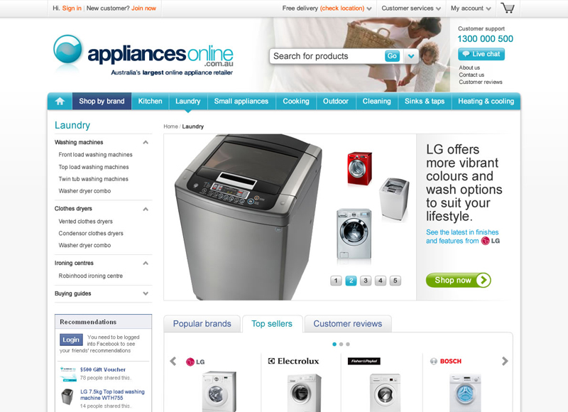 Appliances Online - User experience design, Interaction design, Visual design
