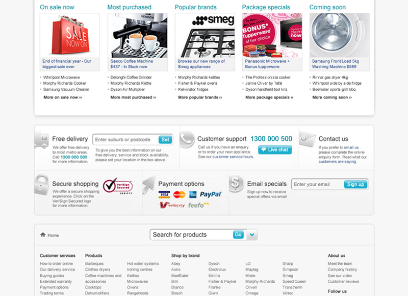 Appliances Online - User experience design, Interaction design, Visual design